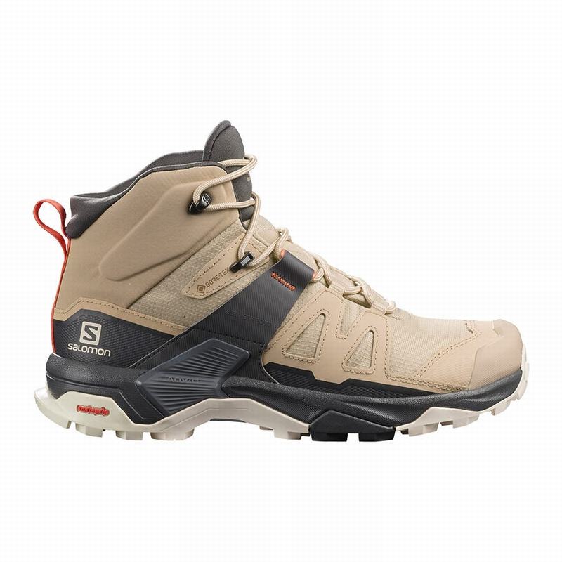 Salomon Singapore Womens Hiking Boots - X ULTRA 4 MID GORE-TEX Brown | 97203-YKTO